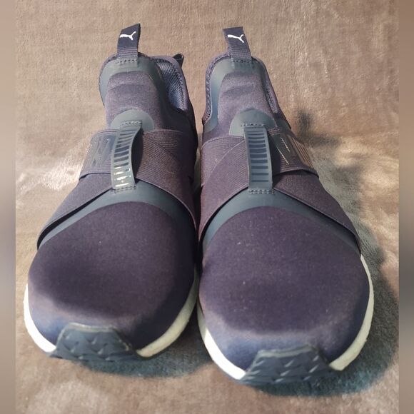 NIB Puma Mega NRGY X Peacoat-Puma White Men's sz 11.5 Navy Sneaker Slip-on Shoe - Picture 6 of 9